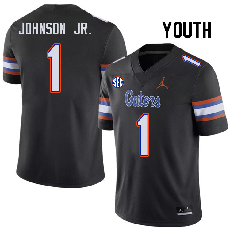 Youth #1 Montrell Johnson Jr. Florida Gators College Football Jerseys Stitched-Black